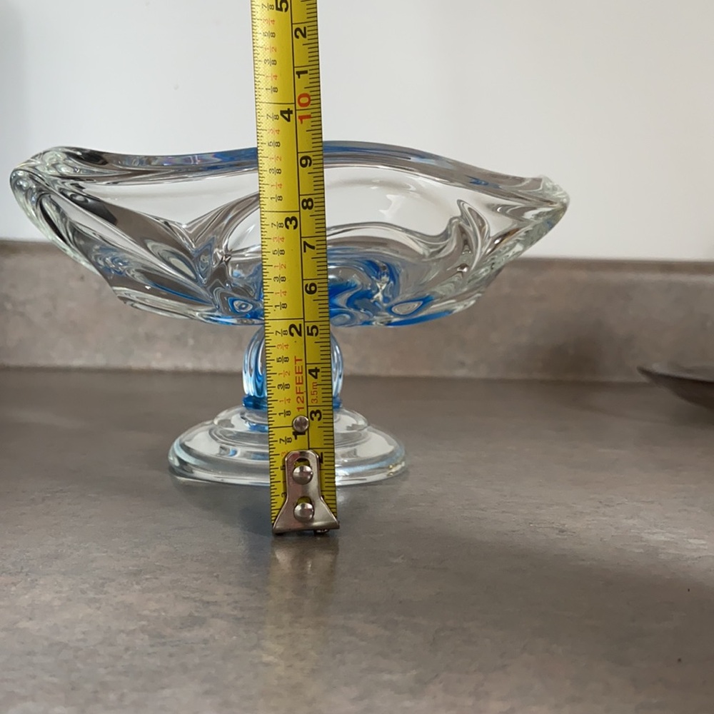 Blue and clear glass candy dish - Picture 5 of 5